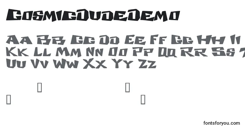 Fuente CosmicDudeDemo - alfabeto, números, caracteres especiales
