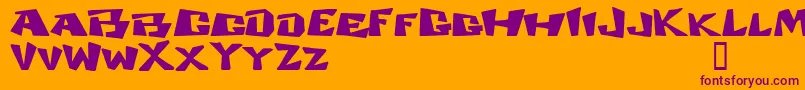 Fonte CosmicDudeDemo – fontes roxas em um fundo laranja