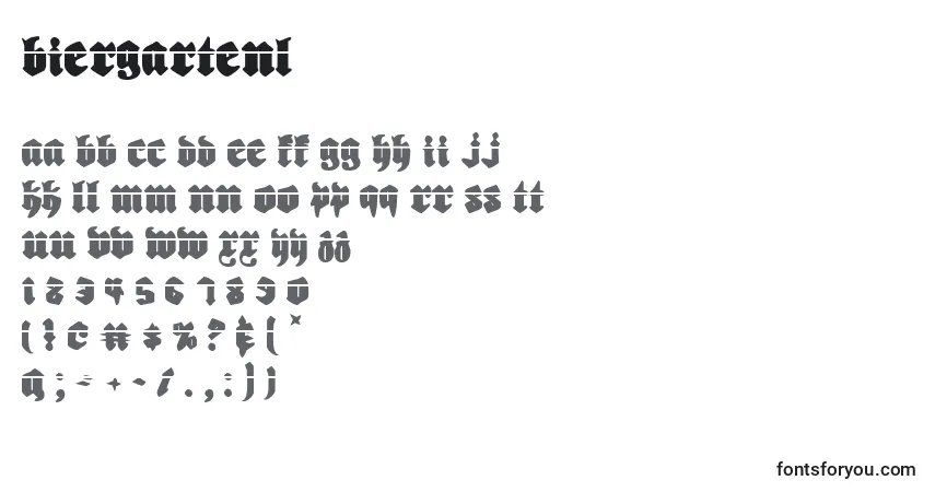 Шрифт Biergartenl – алфавит, цифры, специальные символы