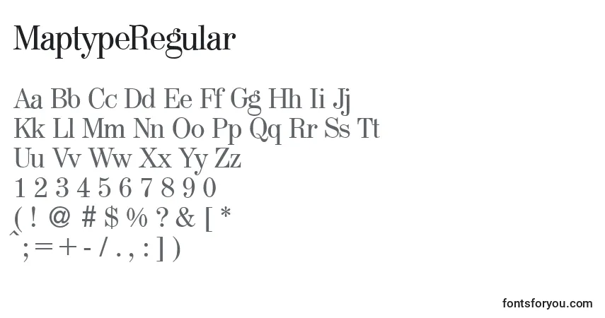 Fuente MaptypeRegular - alfabeto, números, caracteres especiales