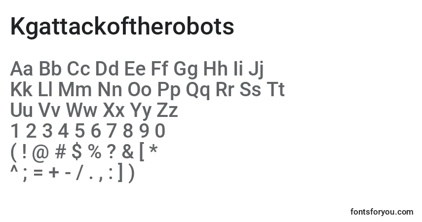A fonte Kgattackoftherobots – alfabeto, números, caracteres especiais