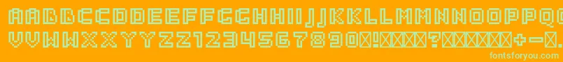 SaboRegular-Schriftart – Grüne Schriften auf orangefarbenem Hintergrund