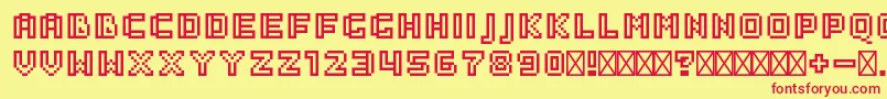 SaboRegular Font – Red Fonts on Yellow Background