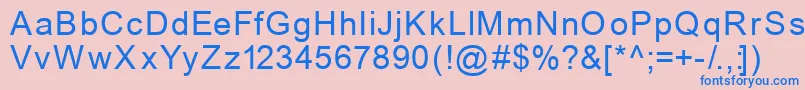 フォントMechanics – ピンクの背景に青い文字