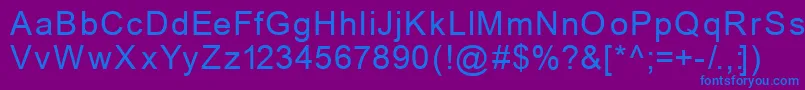 フォントMechanics – 紫色の背景に青い文字
