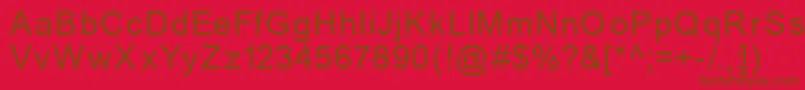 Mechanics-fontti – ruskeat fontit punaisella taustalla