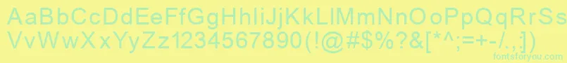 フォントMechanics – 黄色い背景に緑の文字