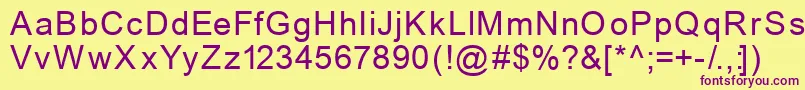 Mechanics Font – Purple Fonts on Yellow Background
