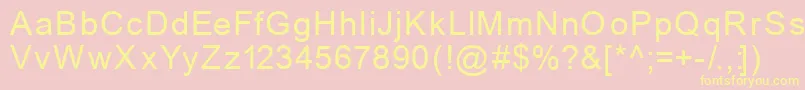 Mechanics Font – Yellow Fonts on Pink Background
