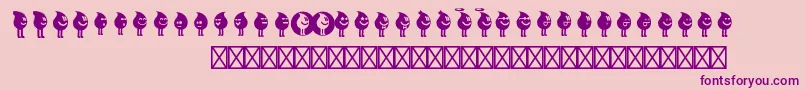 Fonte TearzRegular – fontes roxas em um fundo rosa
