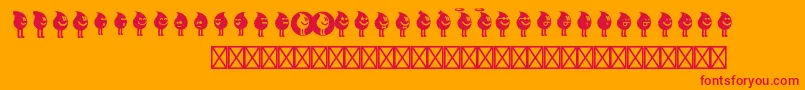 TearzRegular Font – Red Fonts on Orange Background