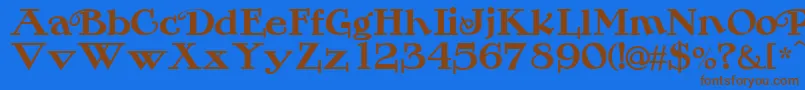 Rogers2 Font – Brown Fonts on Blue Background