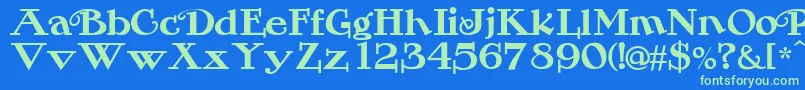 Rogers2 Font – Green Fonts on Blue Background