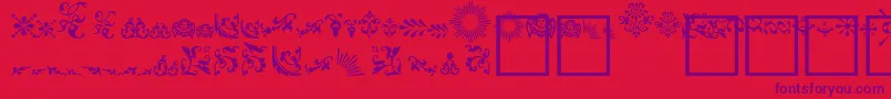 Fleur Font – Purple Fonts on Red Background