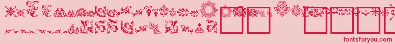Fleur-Schriftart – Rote Schriften auf rosa Hintergrund