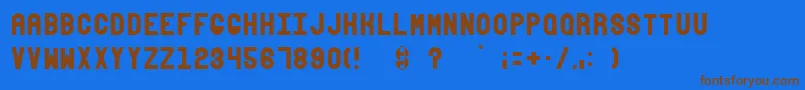 Absender1 Font – Brown Fonts on Blue Background