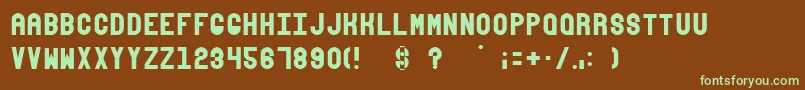Absender1 Font – Green Fonts on Brown Background