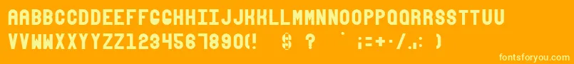 Absender1 Font – Yellow Fonts on Orange Background