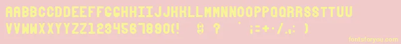 Absender1 Font – Yellow Fonts on Pink Background