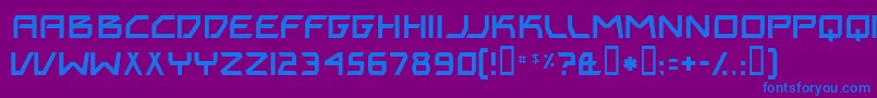 フォントBitingMyNails – 紫色の背景に青い文字