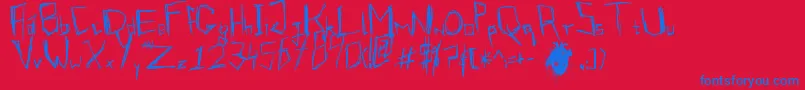 VirmeentKirrrl Font – Blue Fonts on Red Background