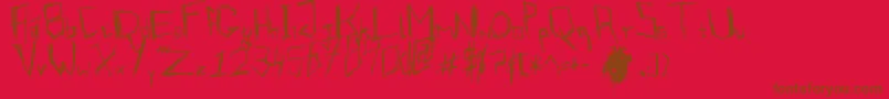 VirmeentKirrrl Font – Brown Fonts on Red Background