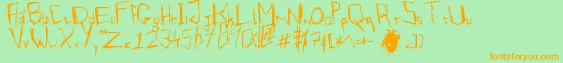 VirmeentKirrrl Font – Orange Fonts on Green Background