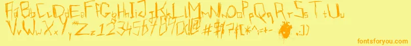 VirmeentKirrrl Font – Orange Fonts on Yellow Background