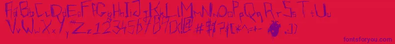 フォントVirmeentKirrrl – 赤い背景に紫のフォント
