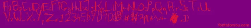 VirmeentKirrrl Font – Red Fonts on Purple Background