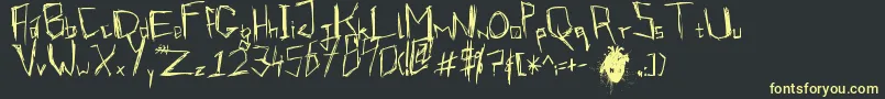 VirmeentKirrrl Font – Yellow Fonts on Black Background
