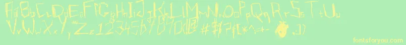 Więcej informacji o czcionce VirmeentKirrrl Czcionka VirmeentKirrrl – żółte czcionki na zielonym tle