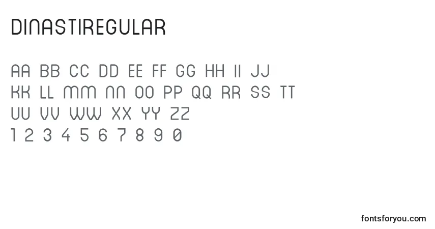 Schriftart DinastiRegular – Alphabet, Zahlen, spezielle Symbole