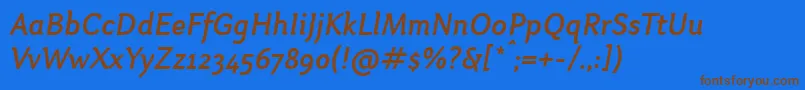 OtariMediumitalic Font – Brown Fonts on Blue Background
