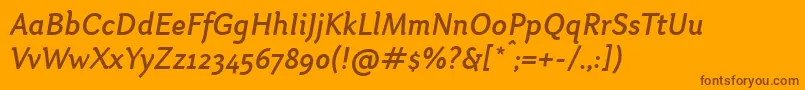 OtariMediumitalic Font – Brown Fonts on Orange Background