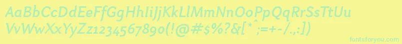 Шрифт OtariMediumitalic – зелёные шрифты на жёлтом фоне
