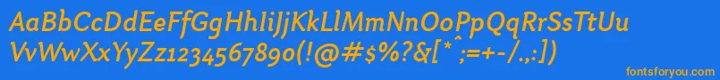 OtariMediumitalic Font – Orange Fonts on Blue Background