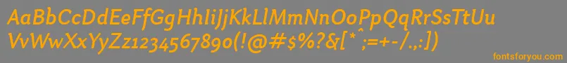Fonte OtariMediumitalic – fontes laranjas em um fundo cinza