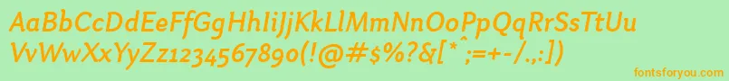 OtariMediumitalic Font – Orange Fonts on Green Background