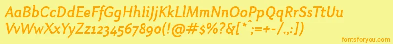 Шрифт OtariMediumitalic – оранжевые шрифты на жёлтом фоне