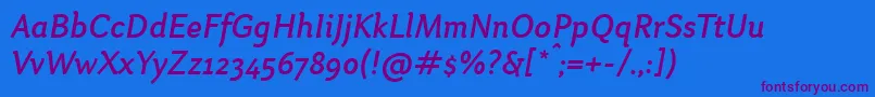 OtariMediumitalic Font – Purple Fonts on Blue Background