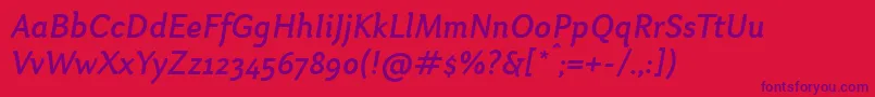 フォントOtariMediumitalic – 赤い背景に紫のフォント