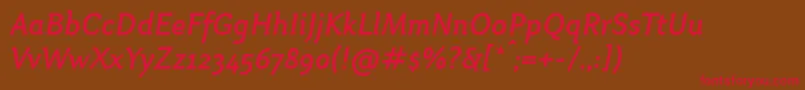 OtariMediumitalic Font – Red Fonts on Brown Background