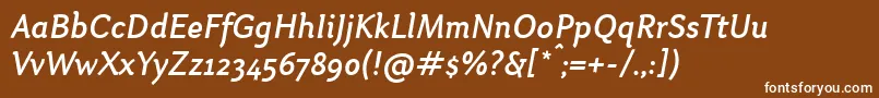 OtariMediumitalic Font – White Fonts on Brown Background
