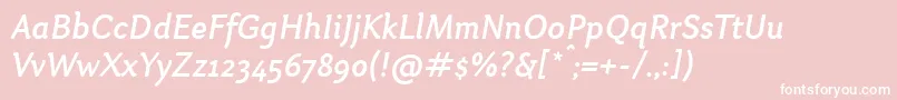 OtariMediumitalic Font – White Fonts on Pink Background