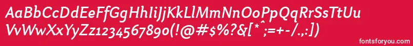 OtariMediumitalic Font – White Fonts on Red Background