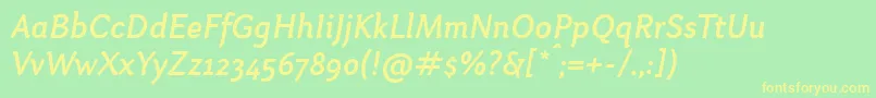 OtariMediumitalic Font – Yellow Fonts on Green Background