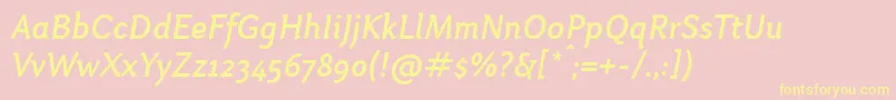 OtariMediumitalic Font – Yellow Fonts on Pink Background