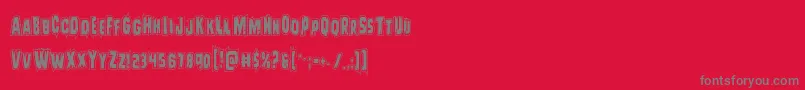 Leatherfaceacad Font – Gray Fonts on Red Background