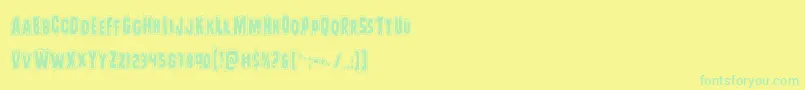 Czcionka Leatherfaceacad – zielone czcionki na żółtym tle